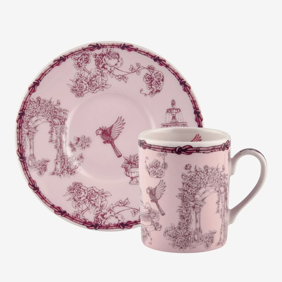 Kırmızı Porselen Kahve Fincan Seti 120 Ml Fontana Collection by Chiara Alessi