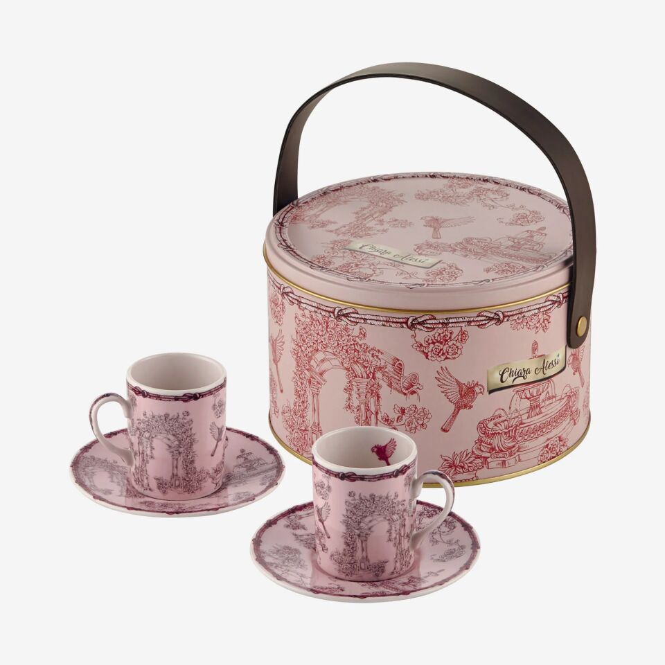 Chiara Alessi Kırmızı Porselen Kahve Fincan Seti 120 Ml Fontana Collection