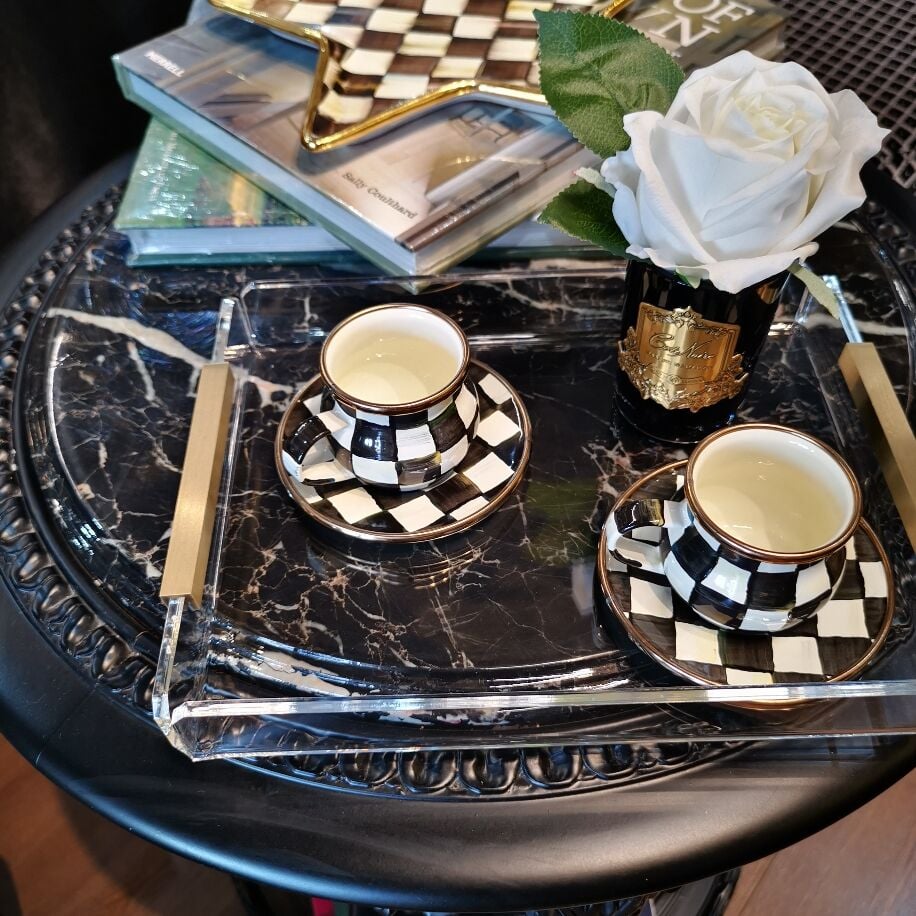 LOTUS DESİGN U KULP 2 KİŞİLİK TEPSİ Gold 21x26x3