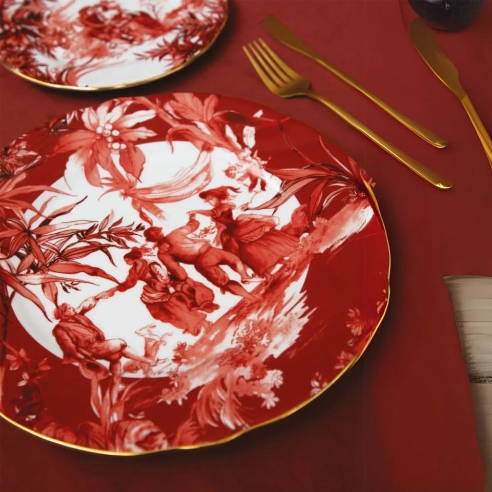 BACİ MİLANO Le Rouge Porselen Yemek Tabağı 28 cm