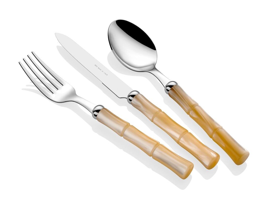 Bamboo Kemik 24 Parça Çatal Bıçak Takımı