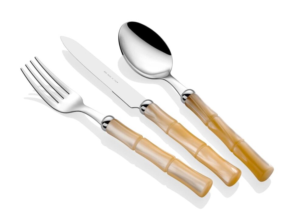 Bamboo Kemik 24 Parça Çatal Bıçak Takımı