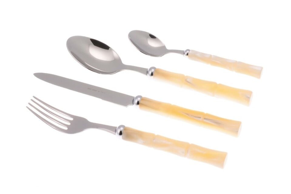 Bamboo Kemik 24 Parça Çatal Bıçak Takımı