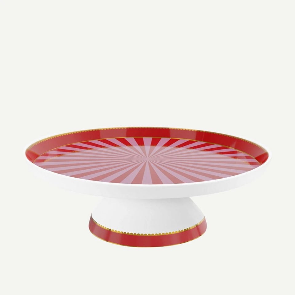 Kırmızı Pembe Porselen Kek Standı 24 Cm Love Birds Collection by Pip Studio