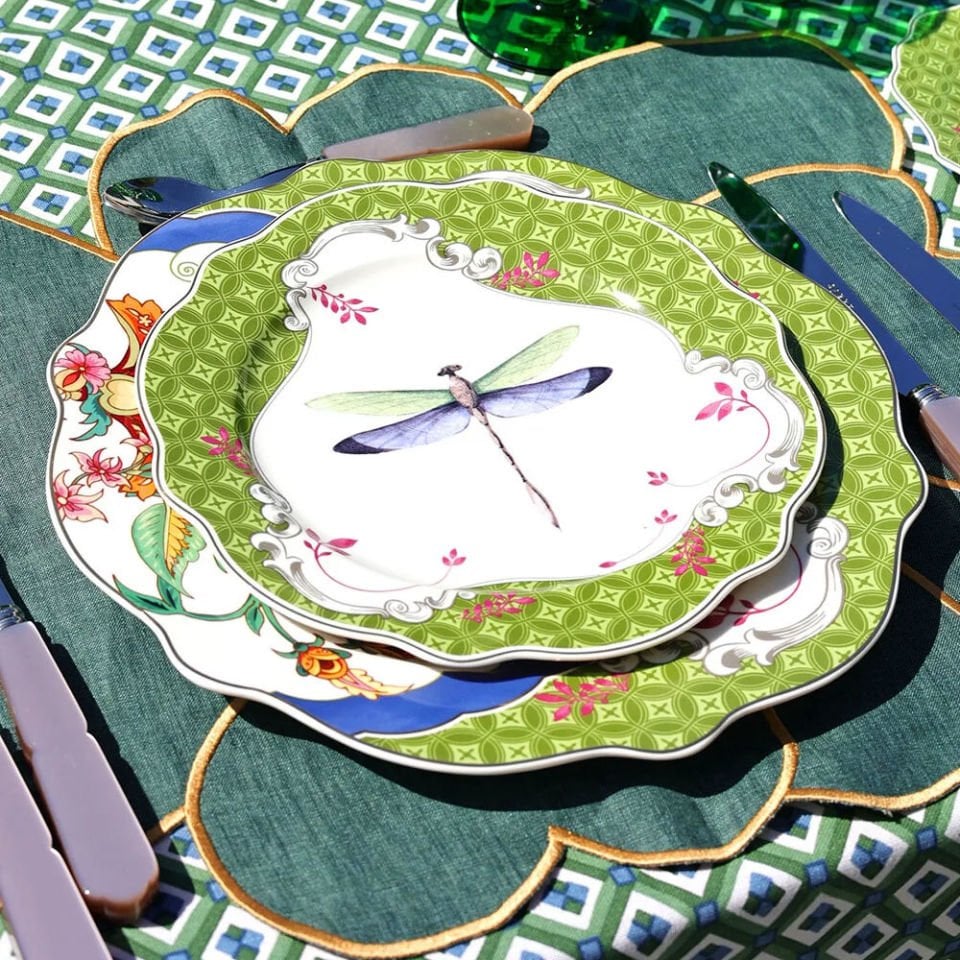 Yeşil Porselen Kahvaltı Tabağı 21 Cm Allure Collection by Chiara Alessi