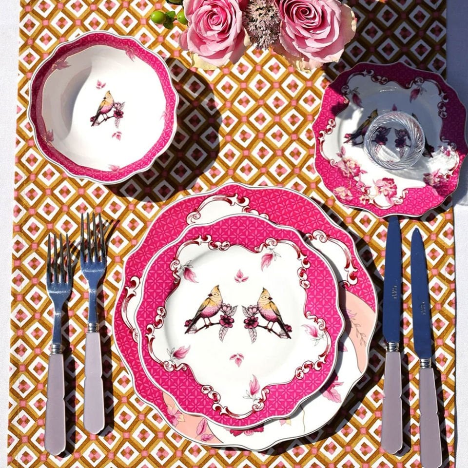 Pembe Porselen Kahvaltı Tabağı 21 Cm Allure Collection by Chiara Alessi