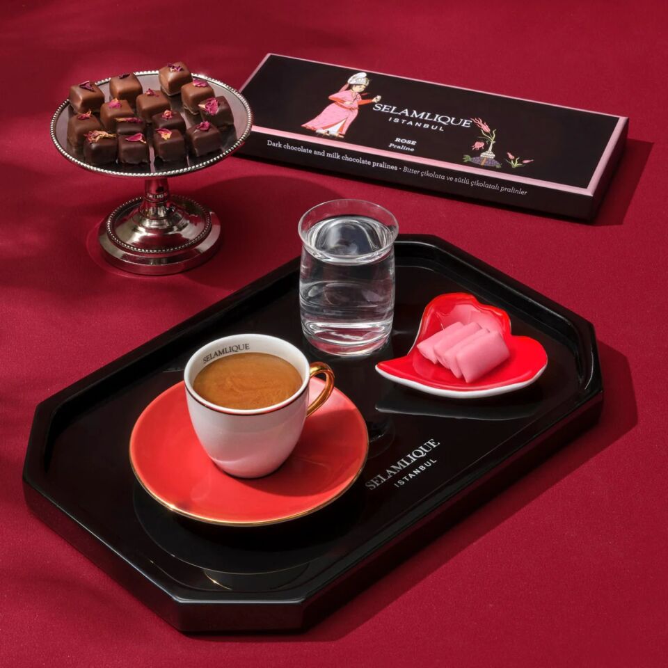 2'li Klasik Mercan Türk Kahvesi Fincanları