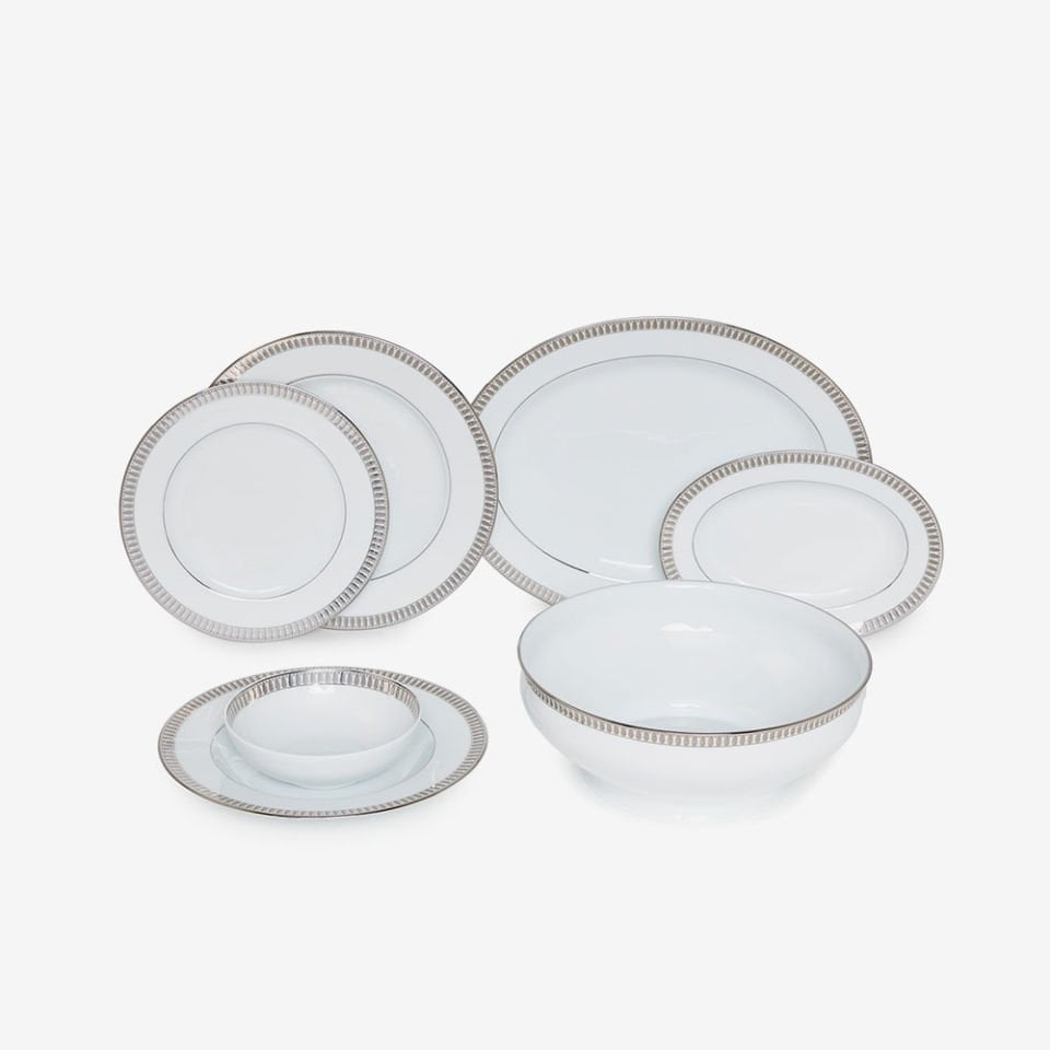 Haviland Plumes Platinium 51 prç Yemek Takımı