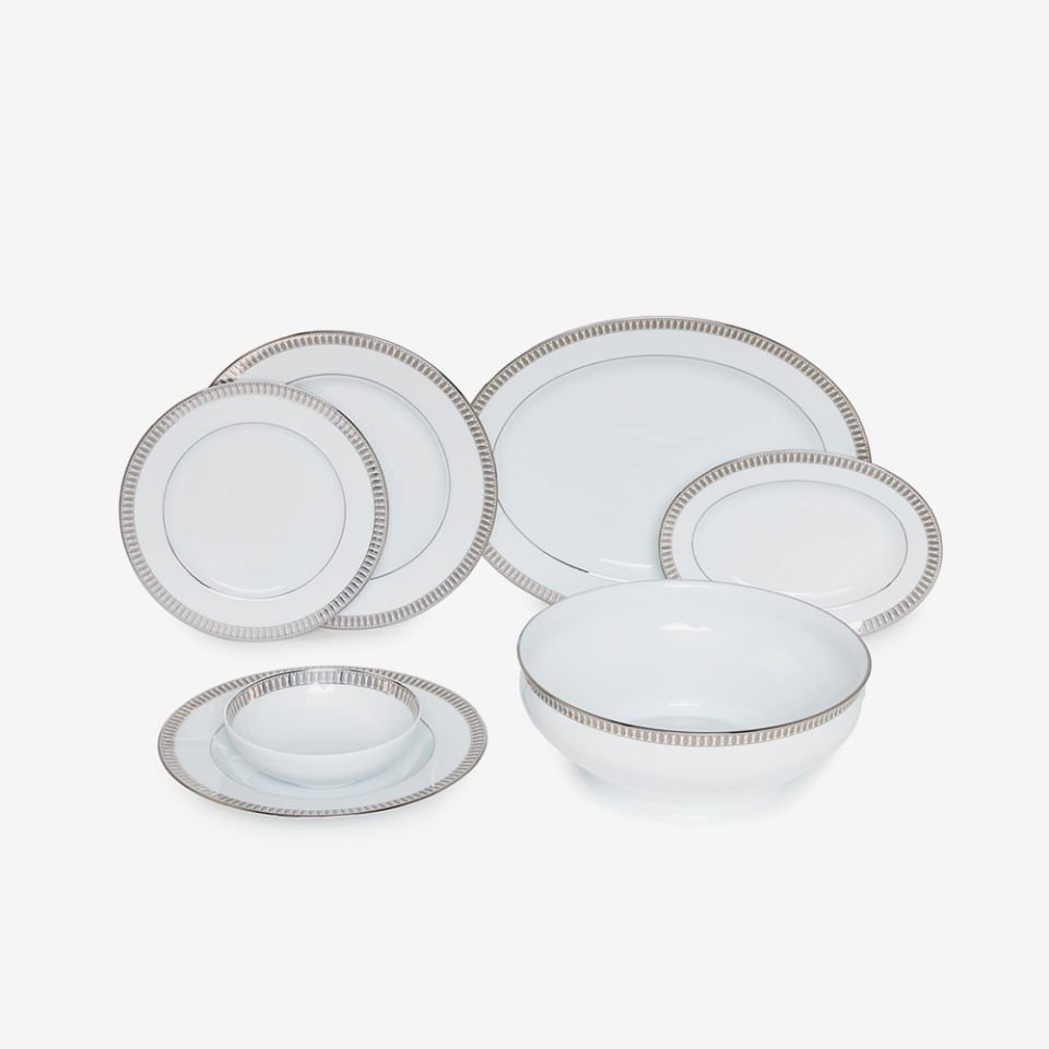 Haviland Plumes Platinium 51 prç Yemek Takımı