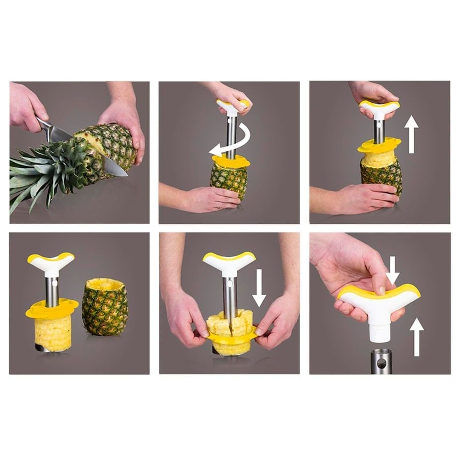 Vacu Vin Ananas Dilimleyici Sarı Beyaz