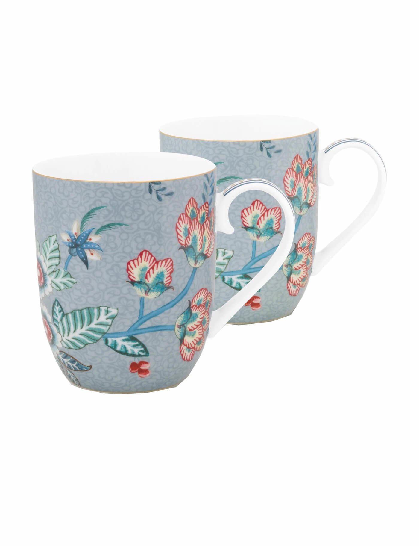 Mavi Porselen Kupa Seti 145 Ml Flower Festival Collection by Pip Studio