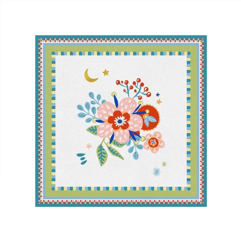 Baci Milano Mamma Mia Çiçek Desenli Amerikan Servisi 38 cm x 38 cm