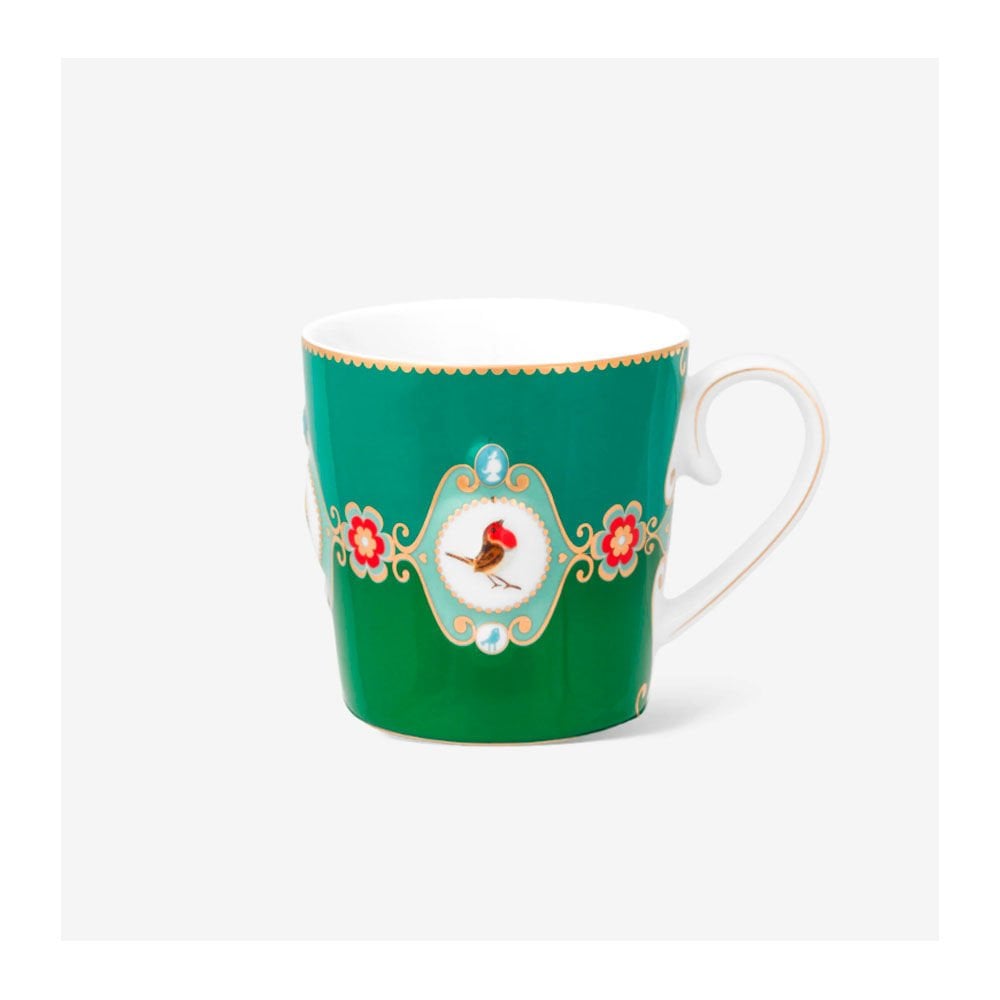 Love Birds Yeşil Renkli Madalyon Desenli Mug 250 ml