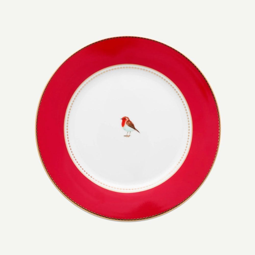Kırmızı Porselen Kahvaltı Tabağı 21 Cm Love Birds Collection by Pip Studio