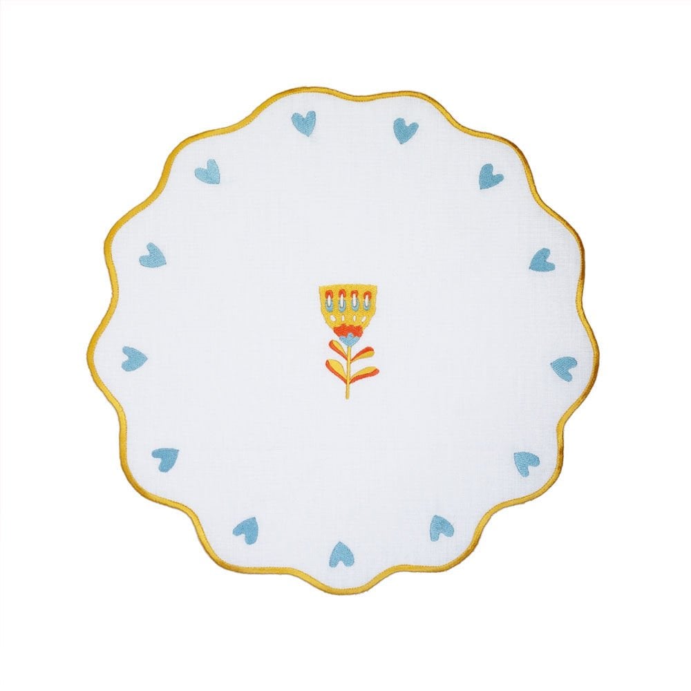 Baci Milano Mamma Mia Çiçek İşlemeli Amerikan Servisi 40 cm Sarı