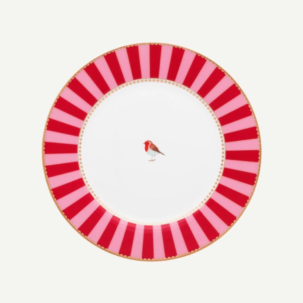 Kırmızı Pembe Porselen Kahvaltı Tabağı 21 Cm Love Birds Collection by Pip Studio