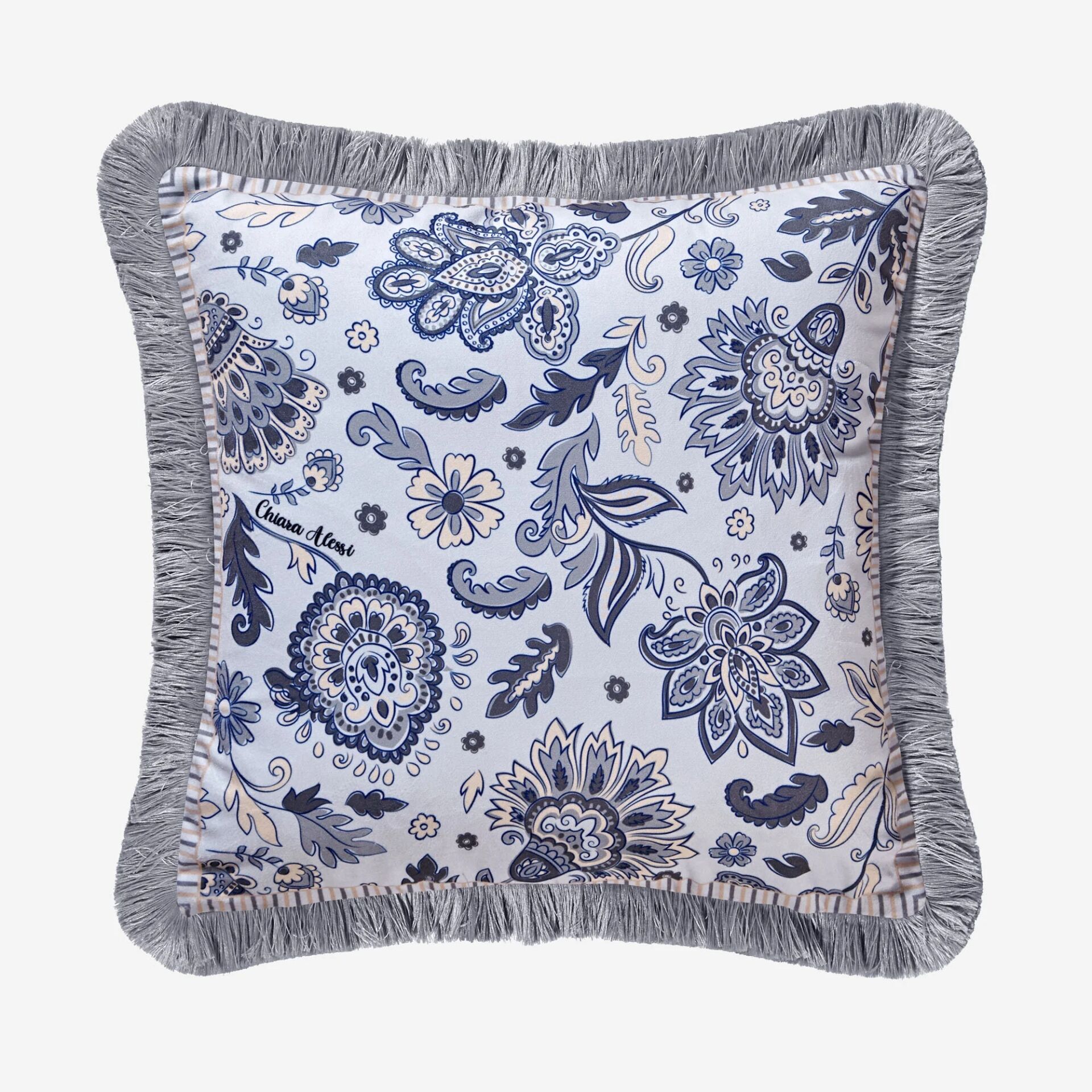 Bej Kadife Dekoratif Yastık 45X45 Cm Lily Collection by Chiara Alessi