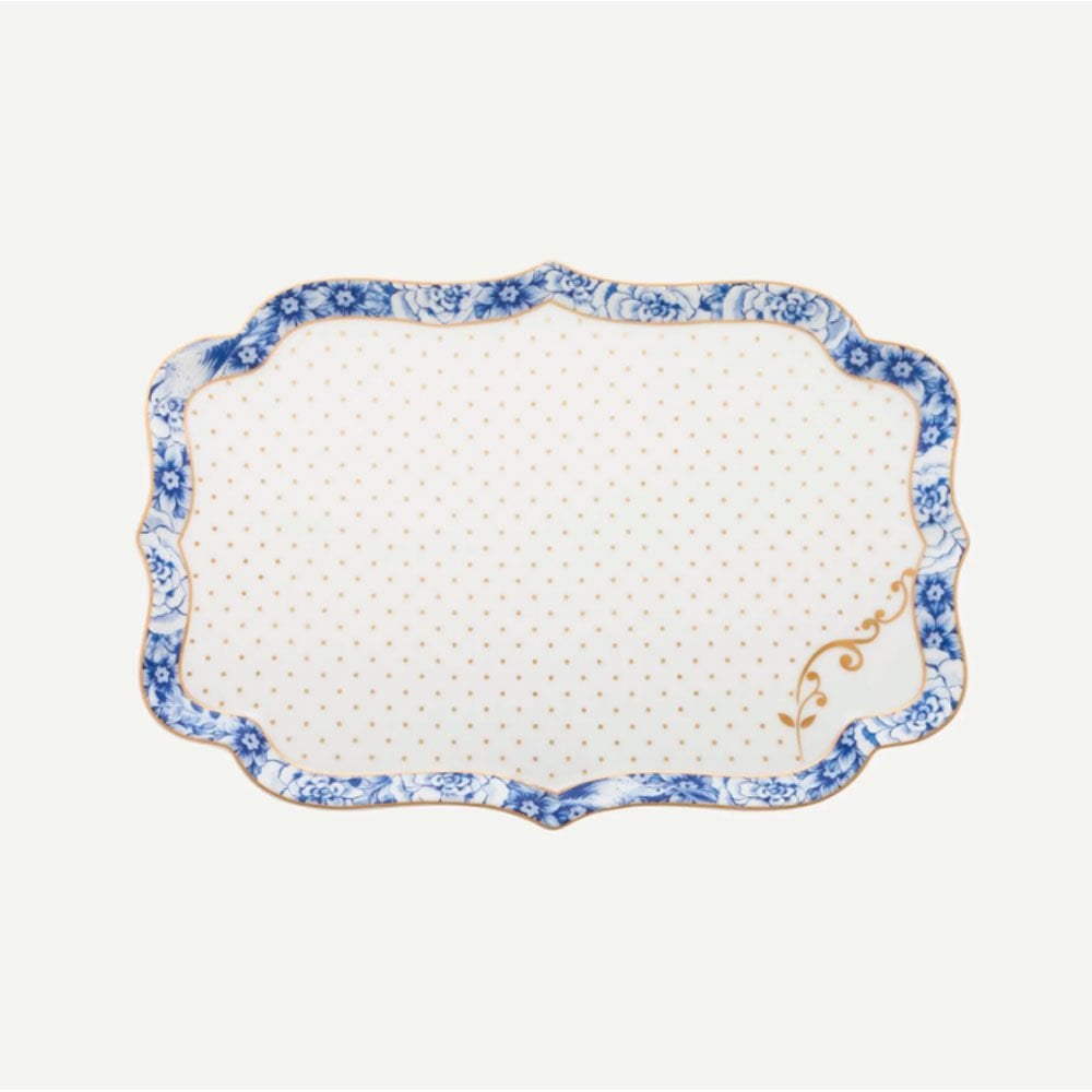 Mavi Beyaz Porselen Tepsi 26 Cm Royal White Collection by Pip Studio