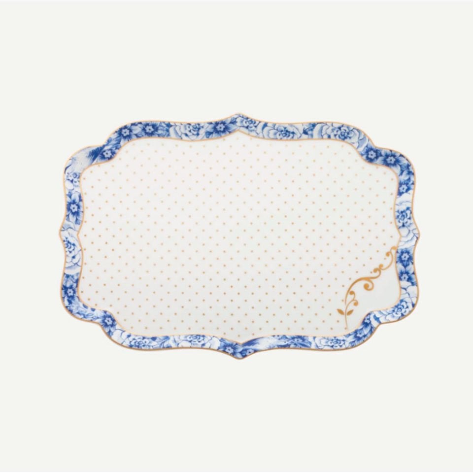 Mavi Beyaz Porselen Tepsi 26 Cm Royal White Collection by Pip Studio