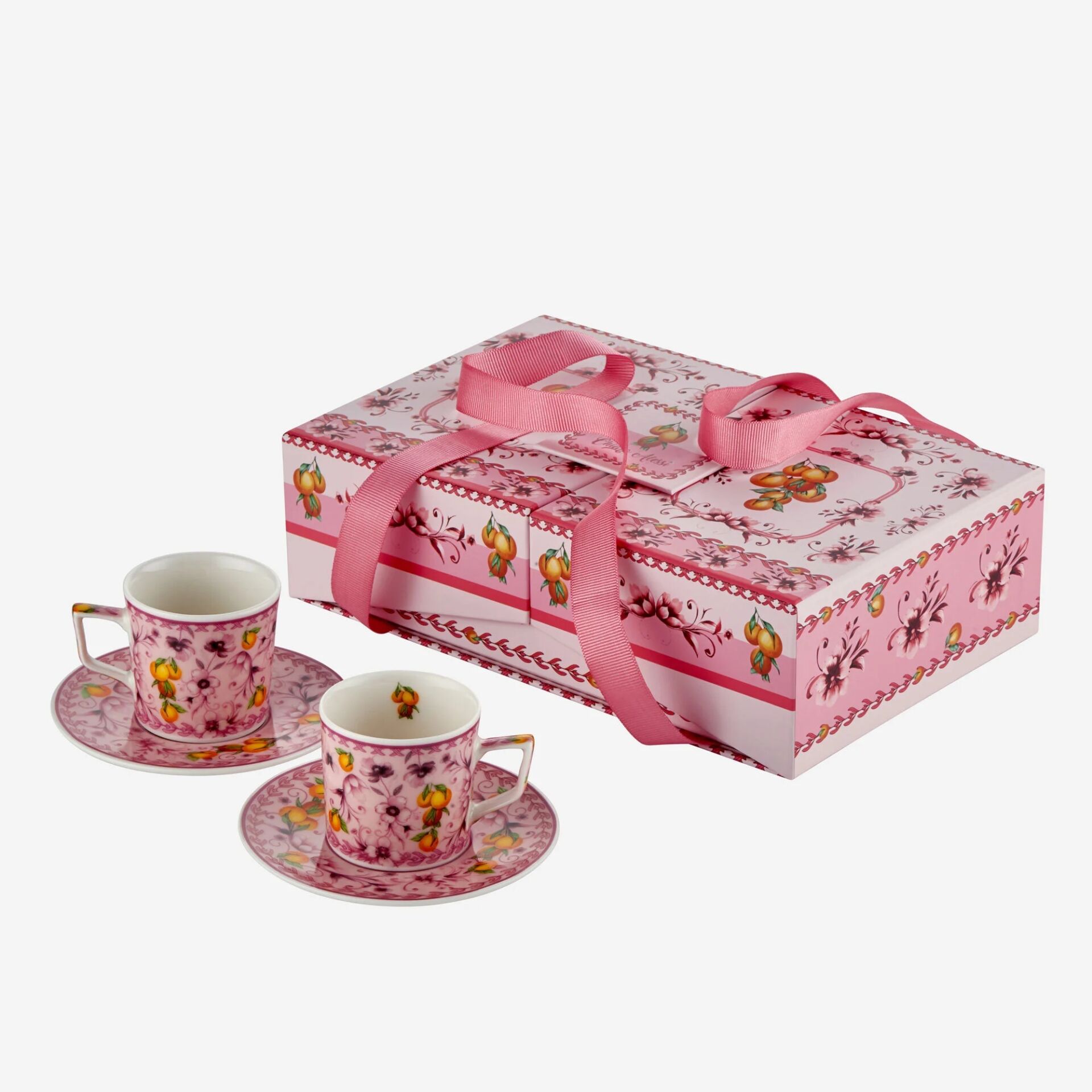 Chiara Alessi Pembe Porselen Kahve Fincan Seti 120 Ml Arancia Collection