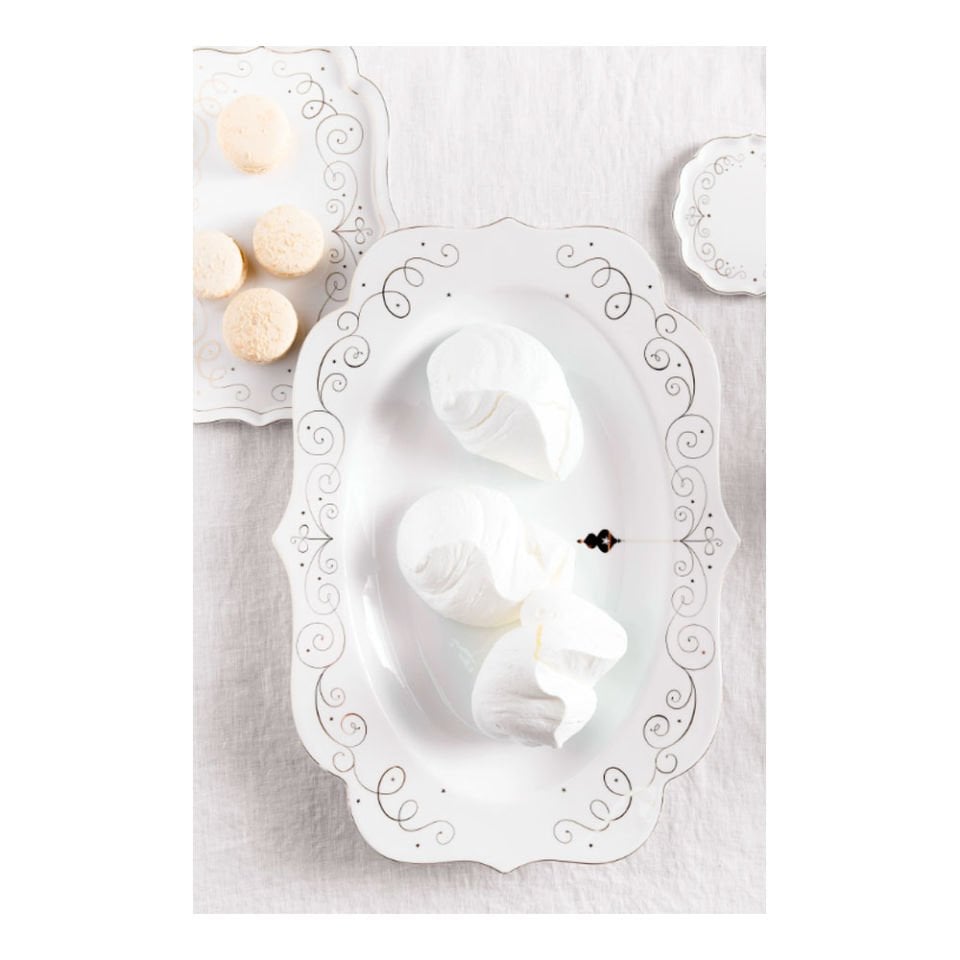 Beyaz Porselen Servis Tabağı 40 Cm Royal Gold White Collection by Pip Studio