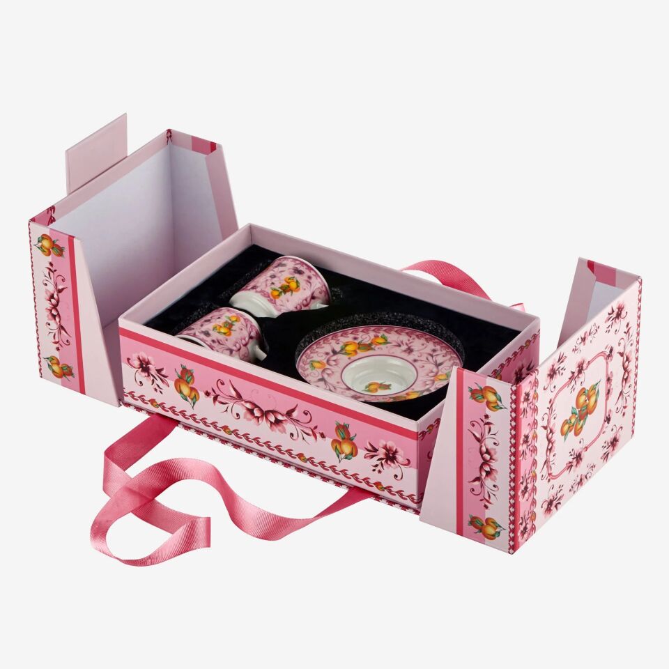 Chiara Alessi Pembe Porselen Kahve Fincan Seti 120 Ml Arancia Collection