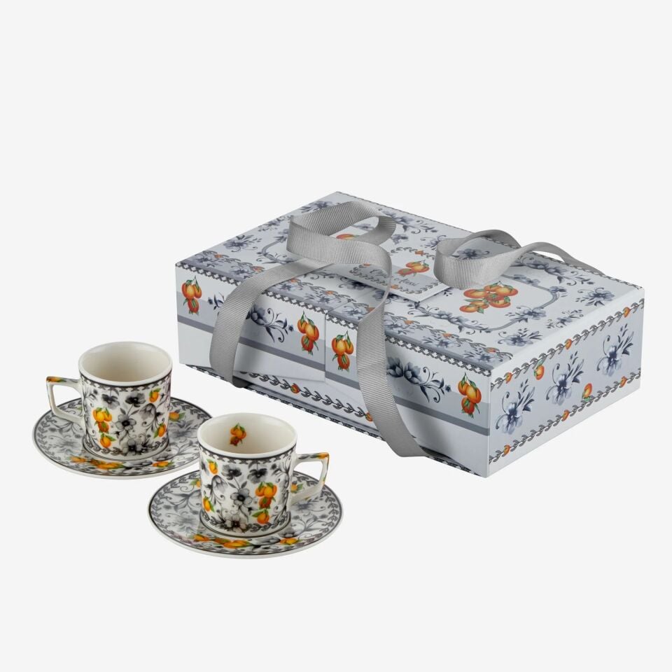 Gri Porselen Kahve Fincan Seti 120 Ml Arancia Collection | by Chiara Alessi