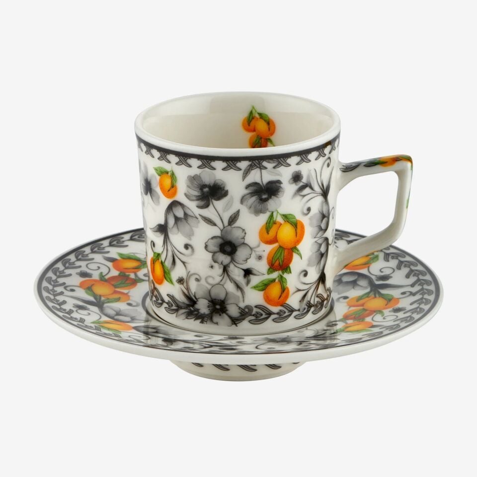 Gri Porselen Kahve Fincan Seti 120 Ml Arancia Collection | by Chiara Alessi