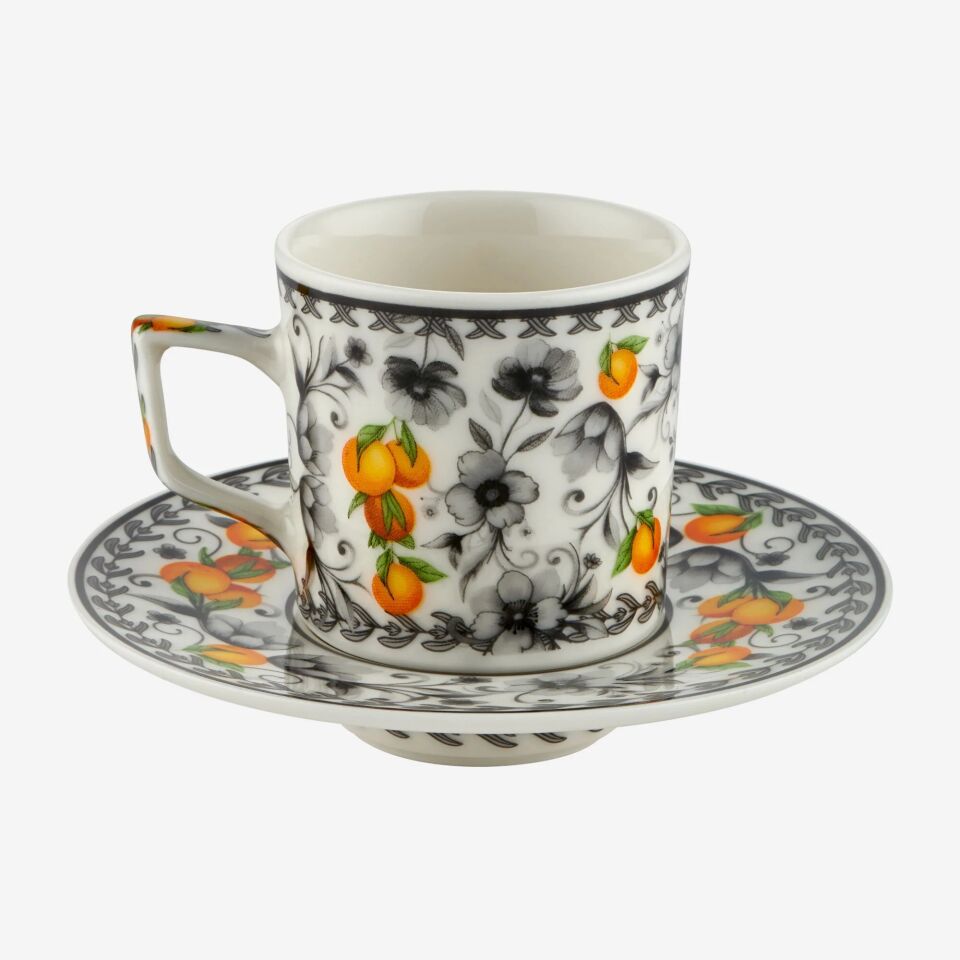 Gri Porselen Kahve Fincan Seti 120 Ml Arancia Collection | by Chiara Alessi