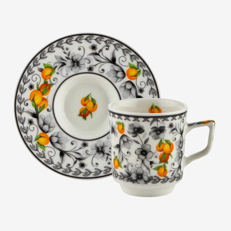 Gri Porselen Kahve Fincan Seti 120 Ml Arancia Collection | by Chiara Alessi