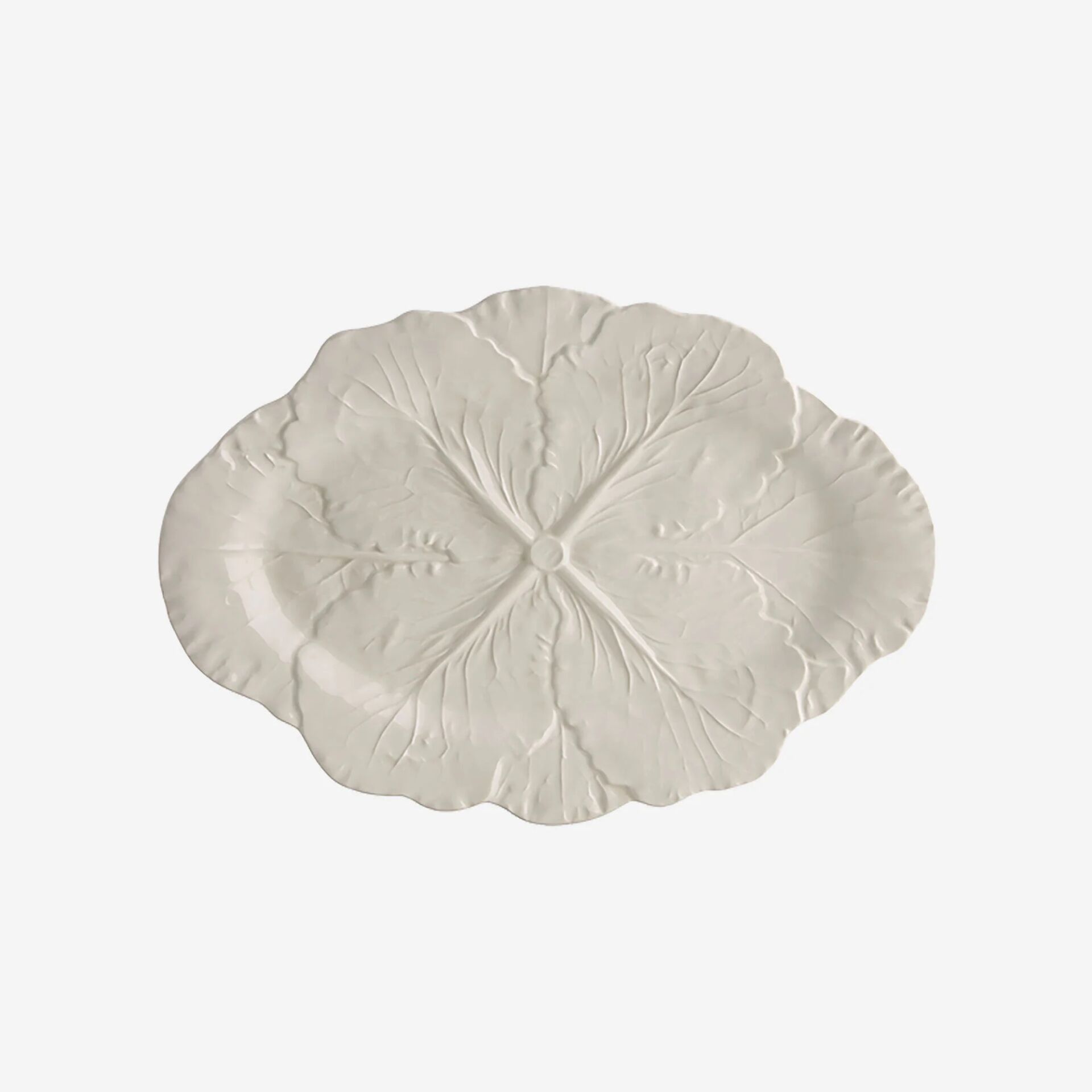 Beyaz Seramik Servis Tabağı 37,5 Cm Cabbage Collection | by Bordallo Pinheiro