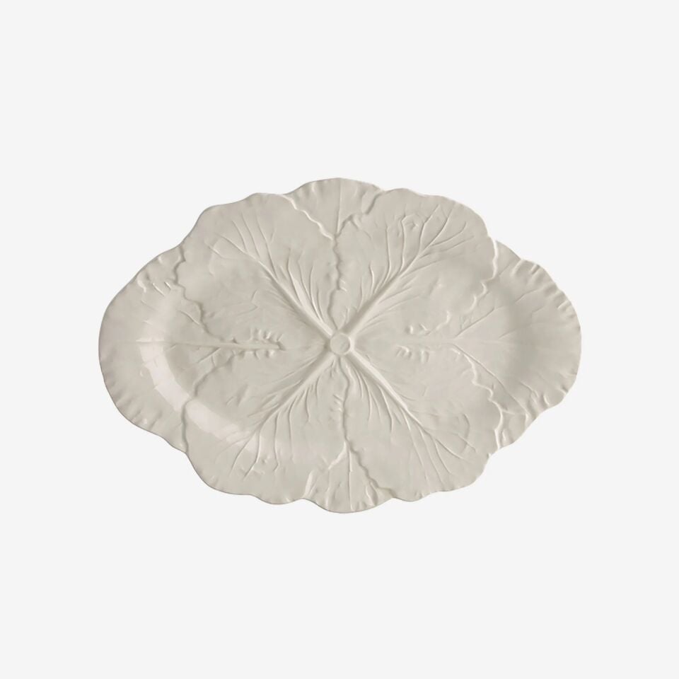Beyaz Seramik Servis Tabağı 37,5 Cm Cabbage Collection | by Bordallo Pinheiro