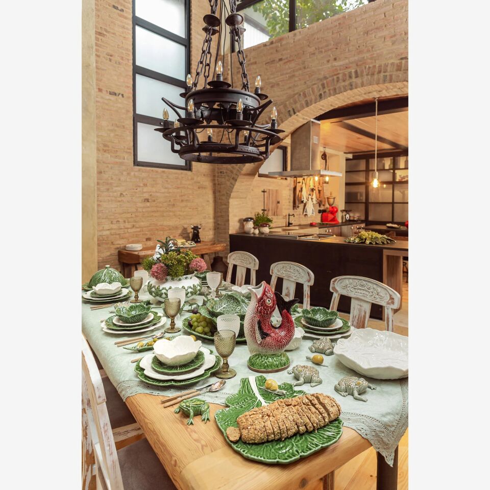 Beyaz Seramik Servis Tabağı 37,5 Cm Cabbage Collection | by Bordallo Pinheiro