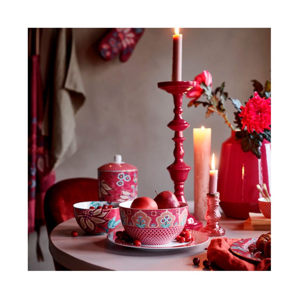 Kırmızı Porselen Kase 18 Cm Flower Festival Collection by Pip Studio