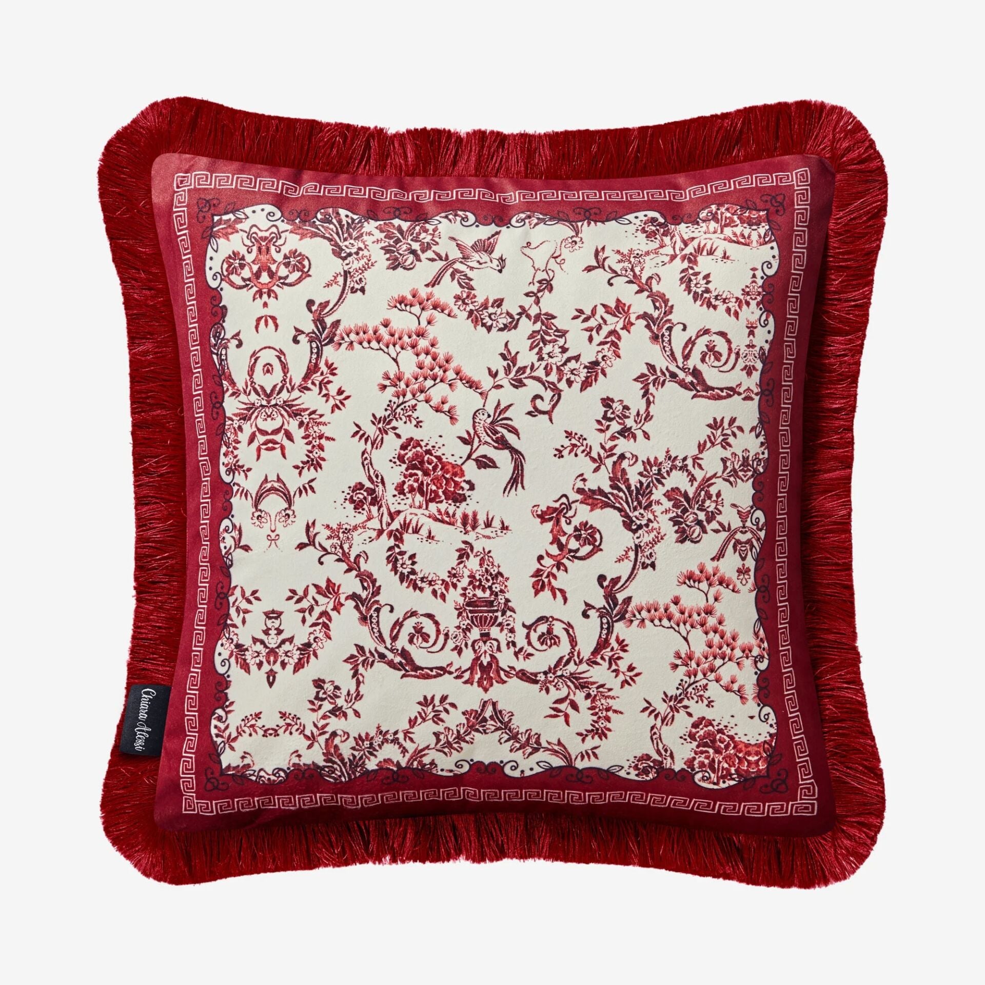 Chiara Alessi Kırmızı Kadife Dekoratif Yastık 45X45 Cm Carpe Diem Collection