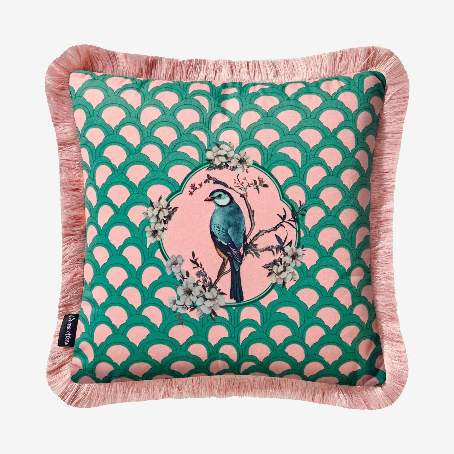Chiara Alessi Yeşil Kadife Dekoratif Yastık 45X45 Cm Carpe Diem Collection