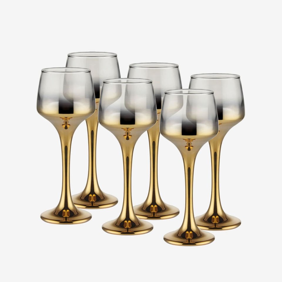 Altın Cam Kahve Yanı Su Bardağı 80 Ml Collection by Chiara Alessi