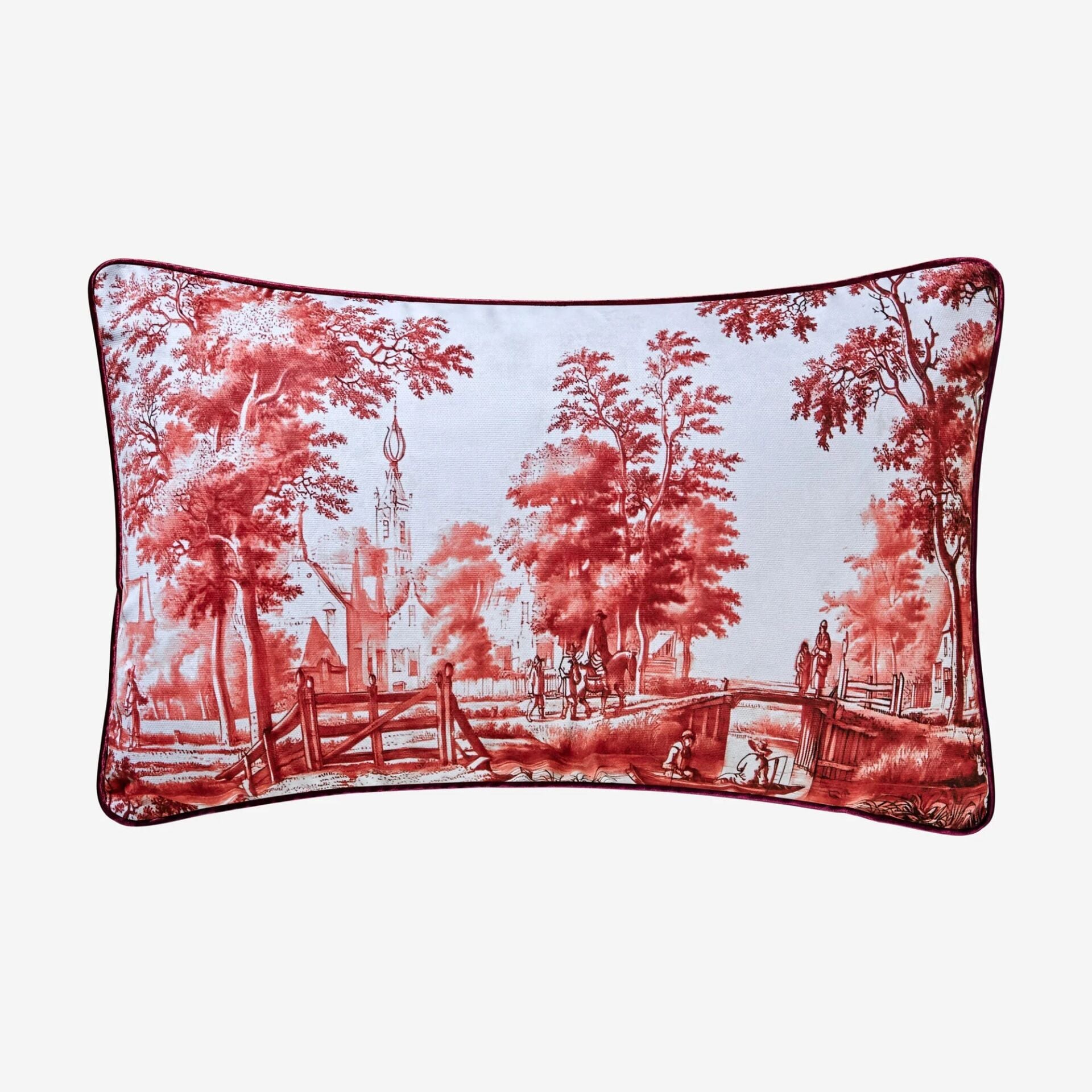 Chiara Alessi Kırmızı Kadife Dekoratif Yastık 30X50 Cm Romance Collection