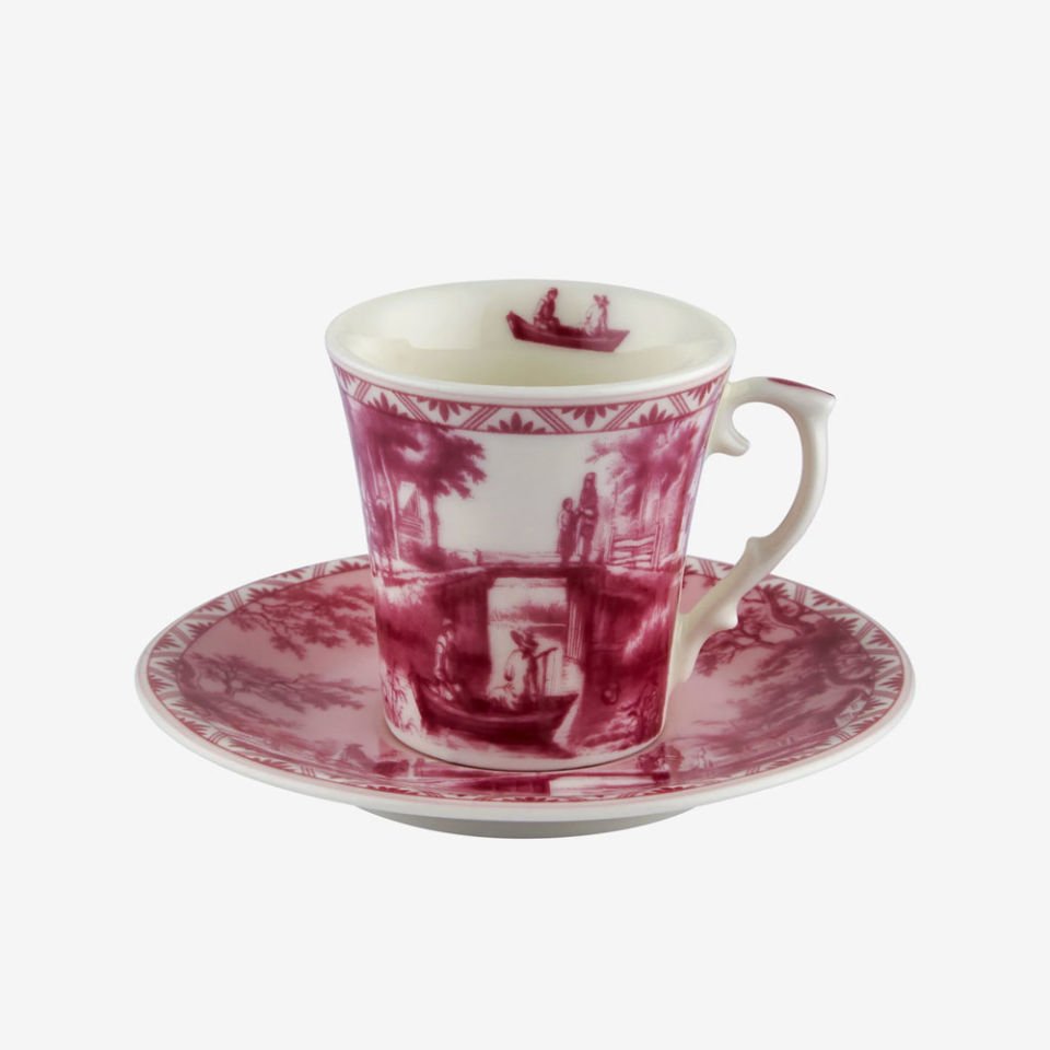 Kırmızı Porselen Kahve Fincan Seti 120 Ml Romance Collection by Chiara Alessi