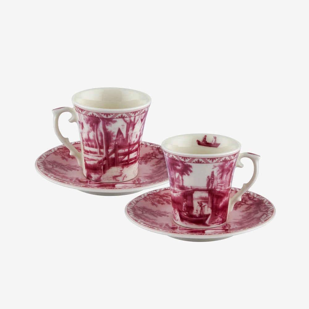 Kırmızı Porselen Kahve Fincan Seti 120 Ml Romance Collection by Chiara Alessi
