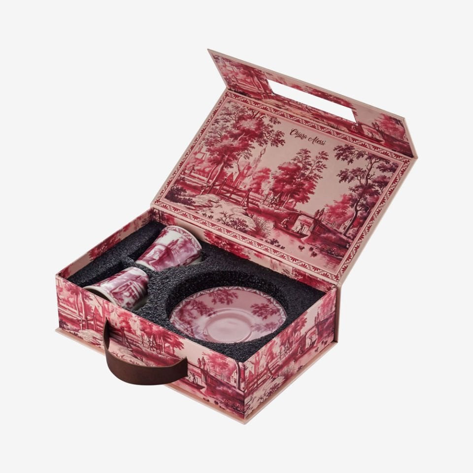 Kırmızı Porselen Kahve Fincan Seti 120 Ml Romance Collection by Chiara Alessi