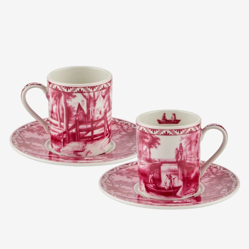 Chiara Alessi Kırmızı Porselen Kahve Fincan Seti 90 Ml Romance Collection