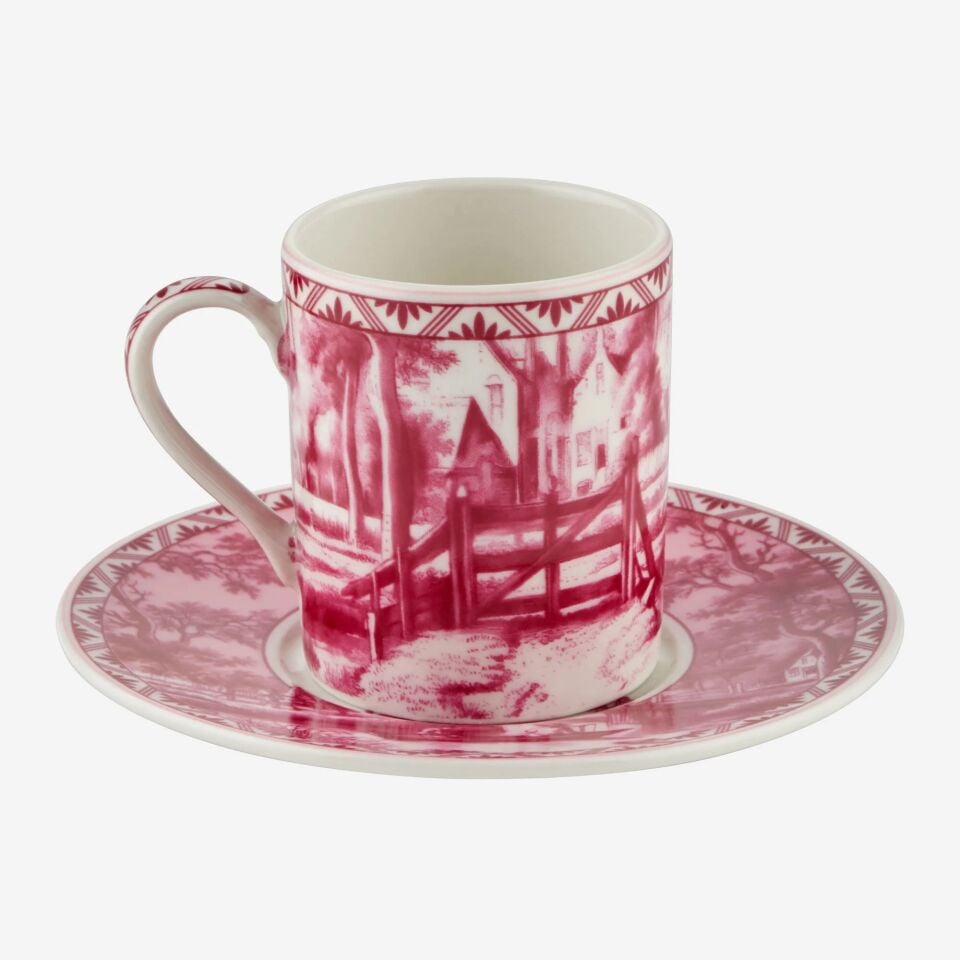 Chiara Alessi Kırmızı Porselen Kahve Fincan Seti 90 Ml Romance Collection