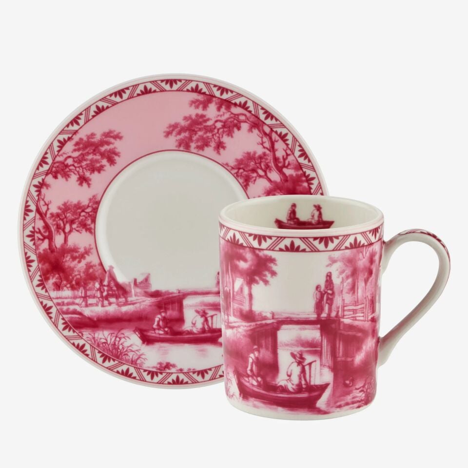 Chiara Alessi Kırmızı Porselen Kahve Fincan Seti 90 Ml Romance Collection