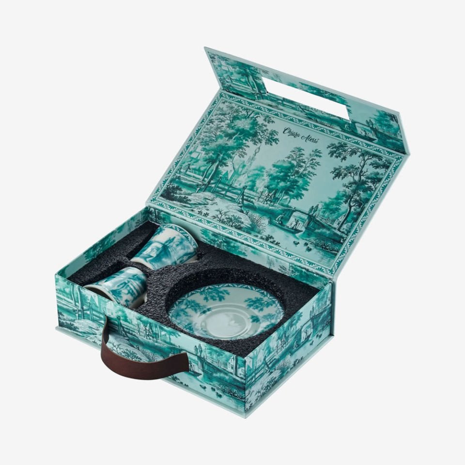 Yeşil Porselen Kahve Fincan Seti 120 Ml Romance Collection by Chiara Alessi