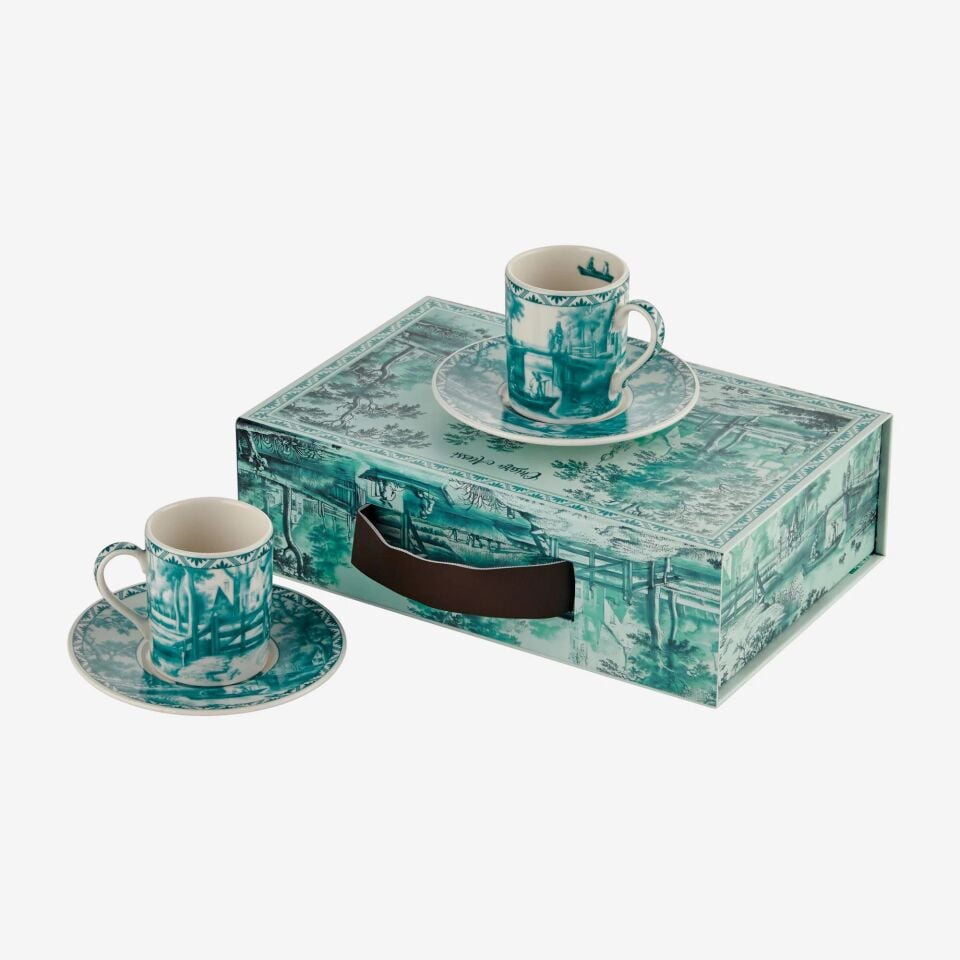 Yeşil Porselen Kahve Fincan Seti 90 Ml Romance Collection by Chiara Alessi