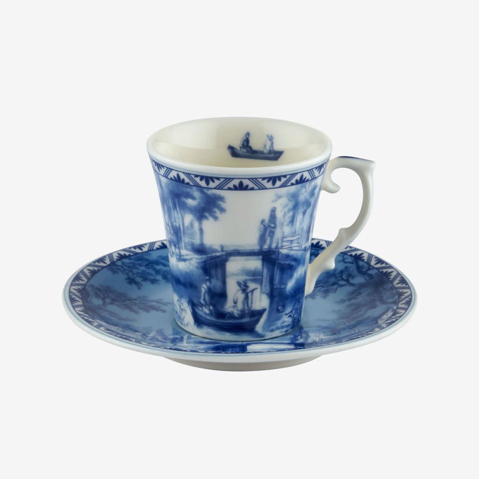 Mavi Porselen Kahve Fincan Seti 120 Ml Romance Collection by Chiara Alessi