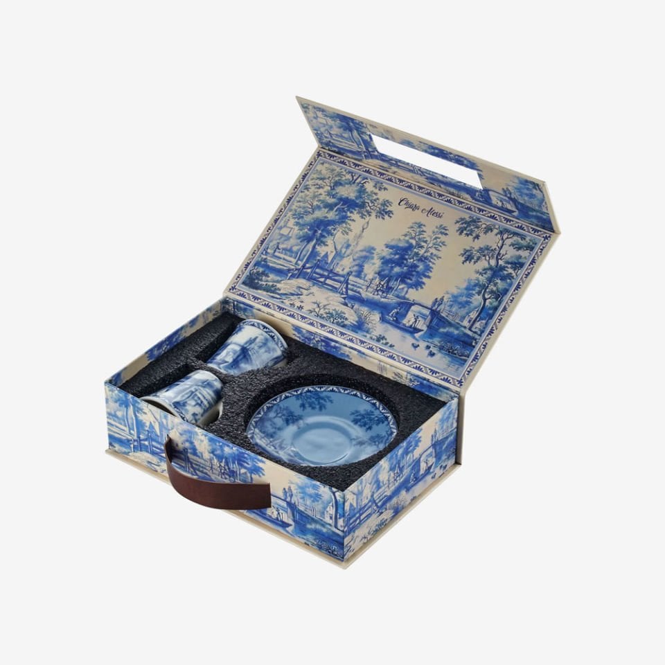 Mavi Porselen Kahve Fincan Seti 120 Ml Romance Collection by Chiara Alessi