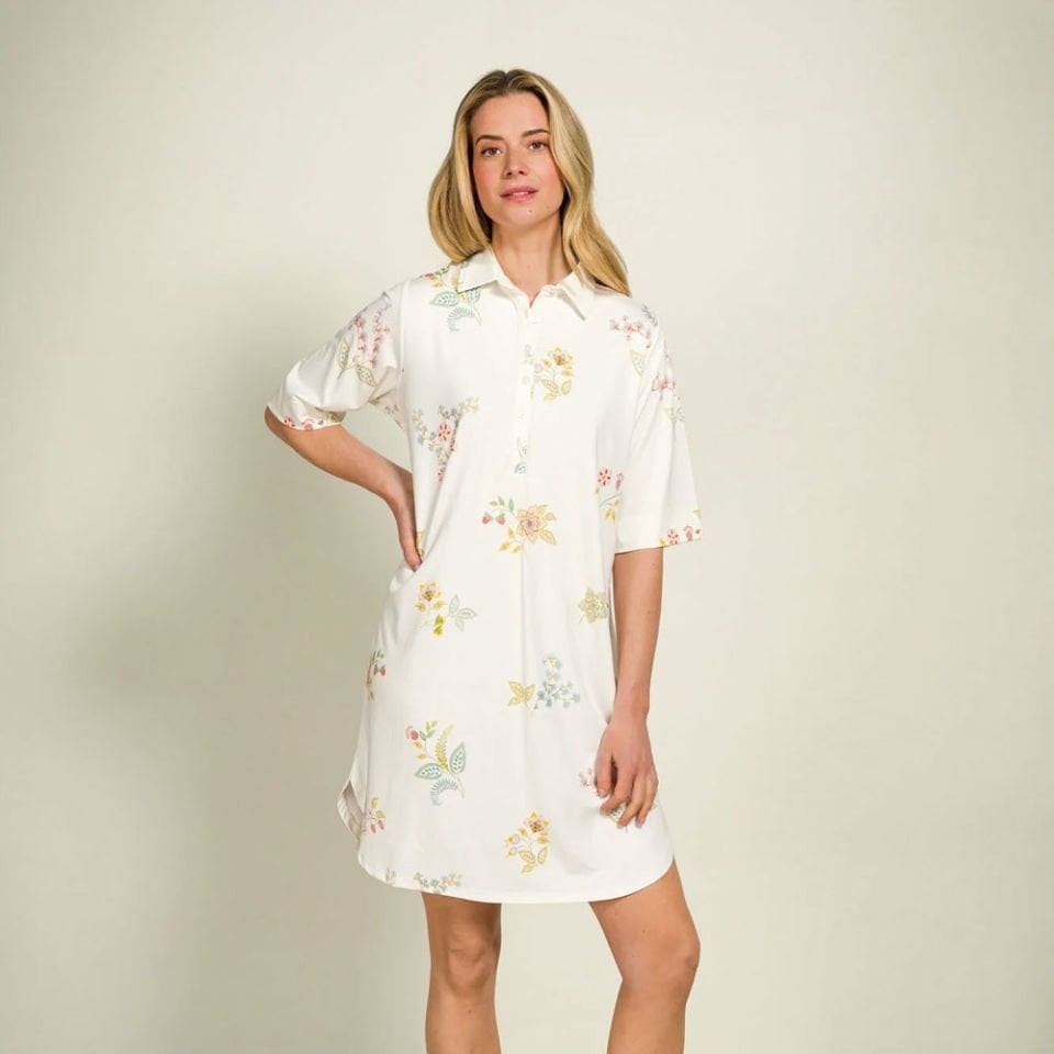 Beyaz Viscose Gecelik Devi Collection by Pip Studio Small