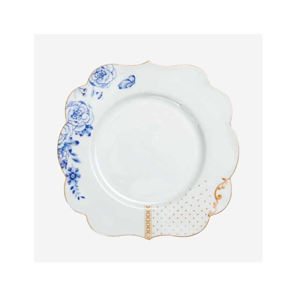 Mavi Beyaz Porselen Kahvaltı Tabağı 23,5 Cm Royal White Collection by Pip Studio